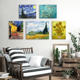Conjutno de 5 cuadros de Vincent Van Gogh