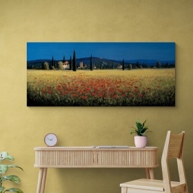 Tuscan Panorama - Poppies - Cuadrostock