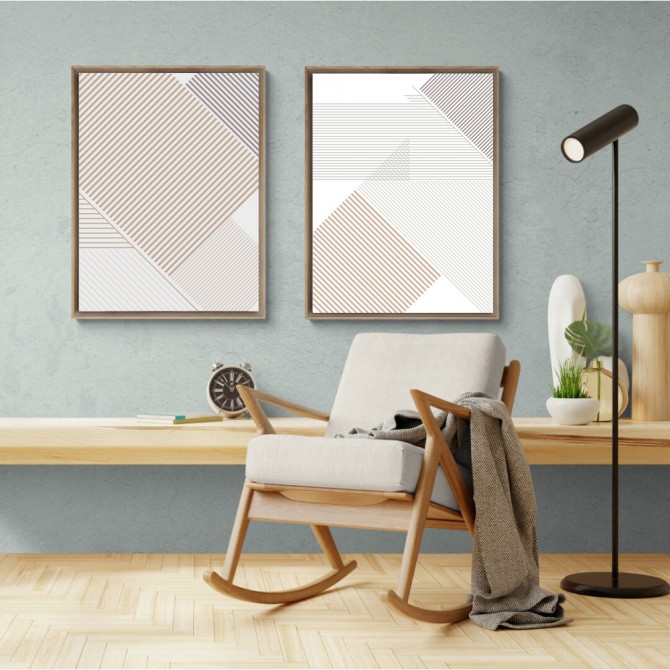 Conjunto de 2 cuadros verticales decorativos disponible en varios tonos de marco - Cuadrostock