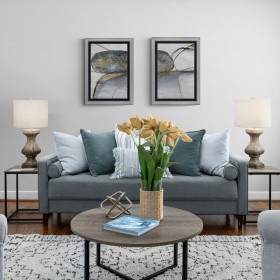 copy of Conjunto de 2 cuadros de flores estilo con clásico con marco