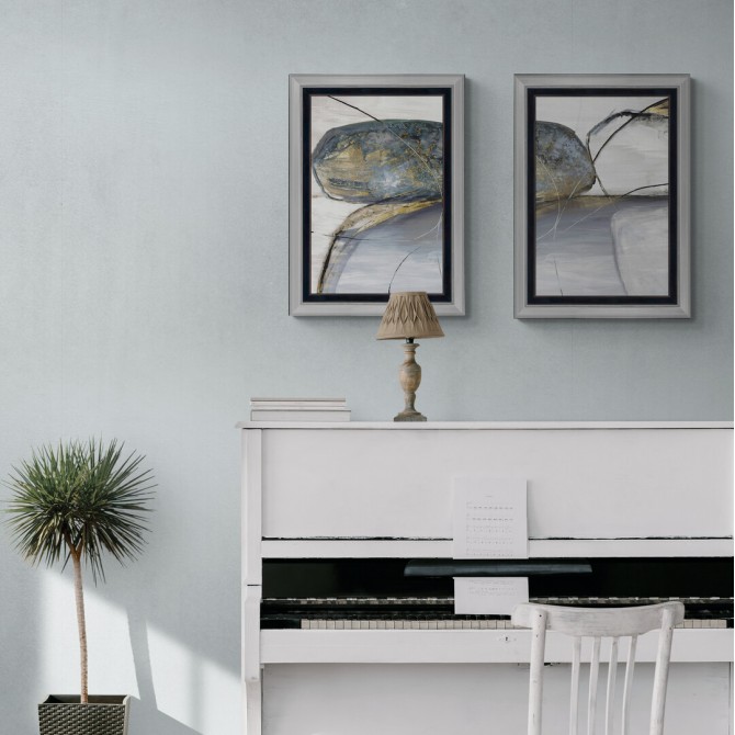 Conjunto de 2 cuadros abstractos con elegante enmarcación - Cuadrostock
