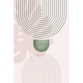 Pink Green Mid Century Botanical 1 - Cuadrostock