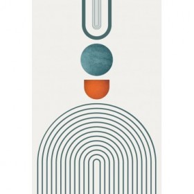 Minimalist Mid Century Orange Teal 3 - Cuadrostock