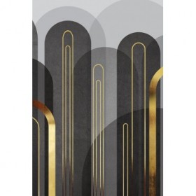 MidCentury Arches Black Gold 2 - Cuadrostock