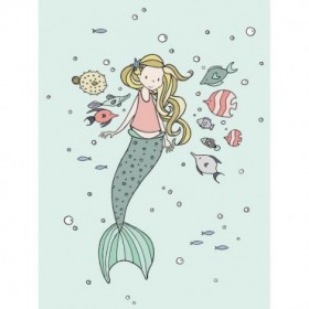 Mermaid And Fish Buddies - Cuadrostock