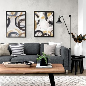 Díptico con cuadros verticales decorativos disponible en varios tonos de marco