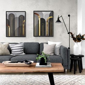 Díptico con cuadros verticales decorativos disponible en varios tonos de marco