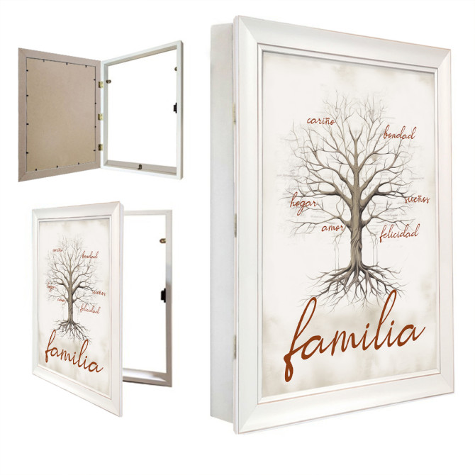 Tapa contador vertical con marco y cuadro árbol de la familia - Cuadrostock