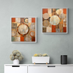 Díptico de cuadros cuadrados decorativos disponible en varios colores de marco - Cuadrostock