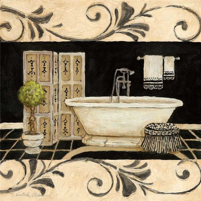 Ebony and Ivory Bath I