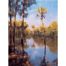 Palms on Water II - Cuadrostock