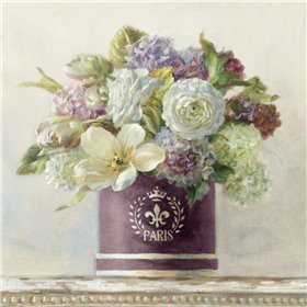 Tulips in Aubergine Hatbox - Cuadrostock