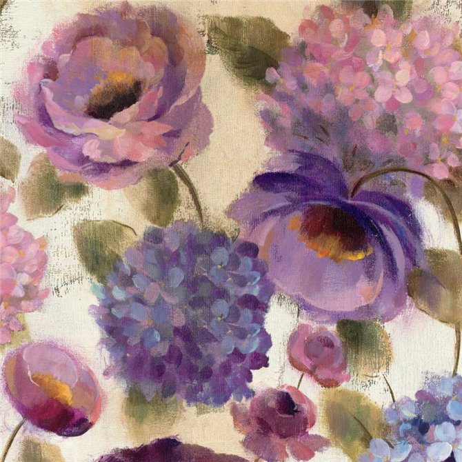 Blue and Purple Flower Song III - Cuadrostock