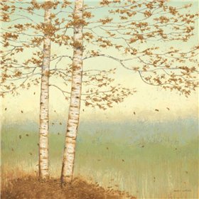 Golden Birch I with Blue Sky - Cuadrostock