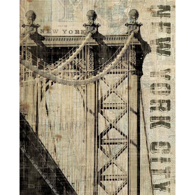Vintage NY Manhattan Bridge - Cuadrostock