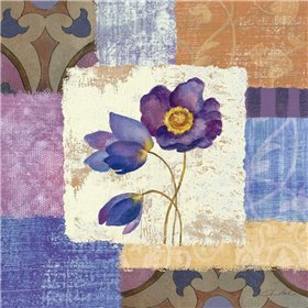 Tiled Poppies I - Purple - Cuadrostock