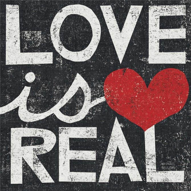 Love Is Real Grunge Square - Cuadrostock