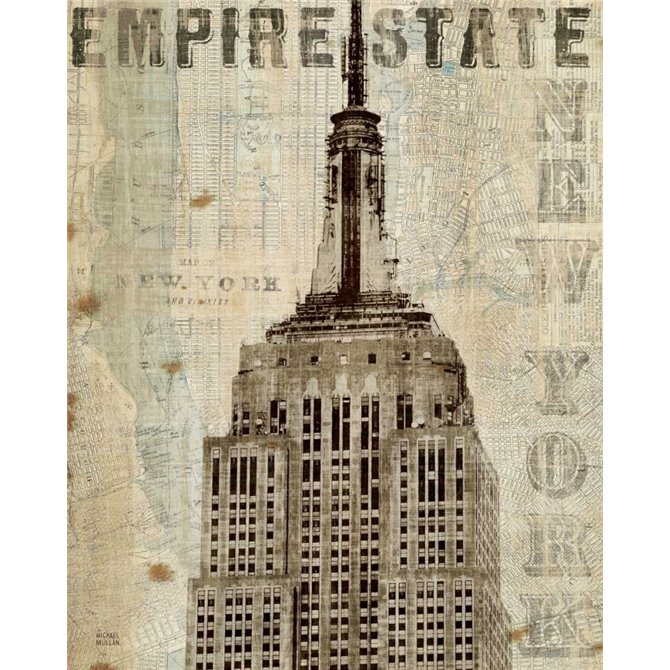 Vintage NY Empire State Building - Cuadrostock