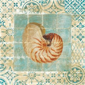 Shell Tiles III Blue - Cuadrostock