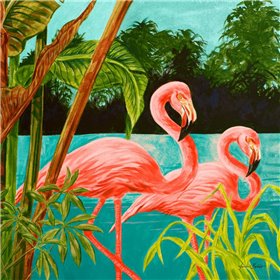 Hot Tropical Flamingo II - Cuadrostock