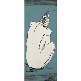 Nude Sketch on Blue I