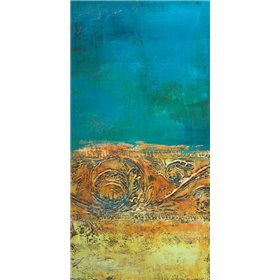 Rustic Frieze on Teal II - Cuadrostock