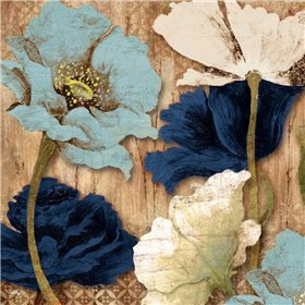 Cuadro para dormitorio - Blue Joyful Poppies II - Cuadrostock