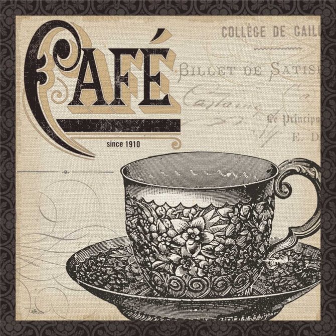 Antique Cafe II with Border - Cuadrostock