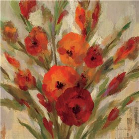 Cuadro para dormitorio - Crimson Blooms I - Cuadrostock