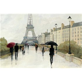 Eiffel in the Rain Marsala Umbrella - Cuadrostock