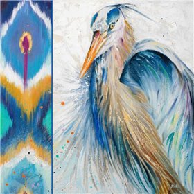 Blue Heron Ikat II