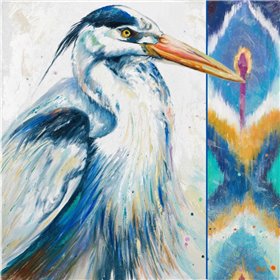 Blue Heron Ikat I