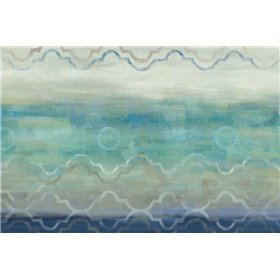 Abstract Waves Blue-Gray Landscape