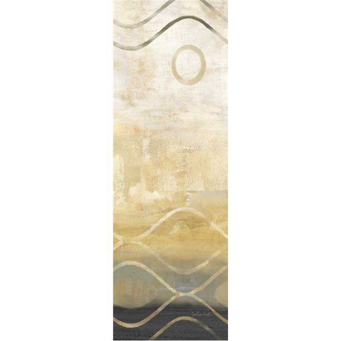 Abstract Waves Black-Gold Panel II - Cuadrostock