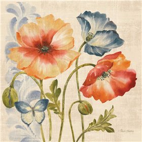 Watercolor Poppies Multi I - Cuadrostock
