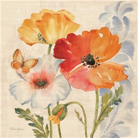 Cuadro para dormitorio - Watercolor Poppies Multi II - Cuadrostock