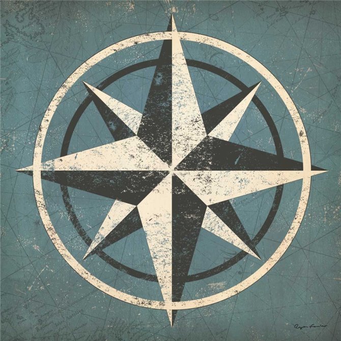 Nautical Compass Blue - Cuadrostock