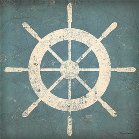 Nautical Shipwheel Blue - Cuadrostock