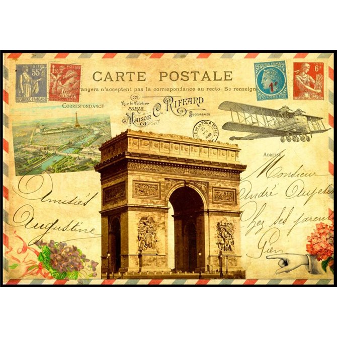Vintage Paris Postcard Arc de Triomphe - Cuadrostock