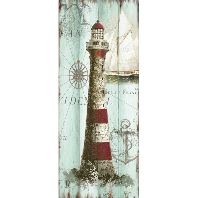 Antique La Mer Lighthouse Panel I