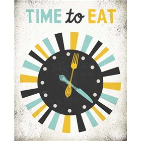 Retro Diner Time to Eat Clock - Cuadrostock
