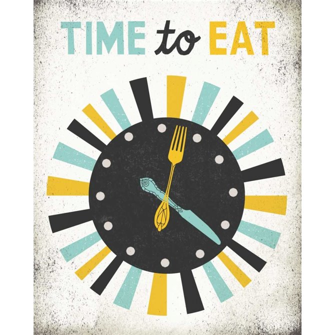 Retro Diner Time to Eat Clock - Cuadrostock