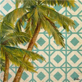 Beach Palm Turquoise Pattern I - Cuadrostock