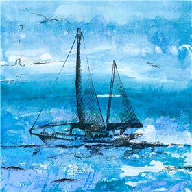 Coastal Boats in Watercolor II