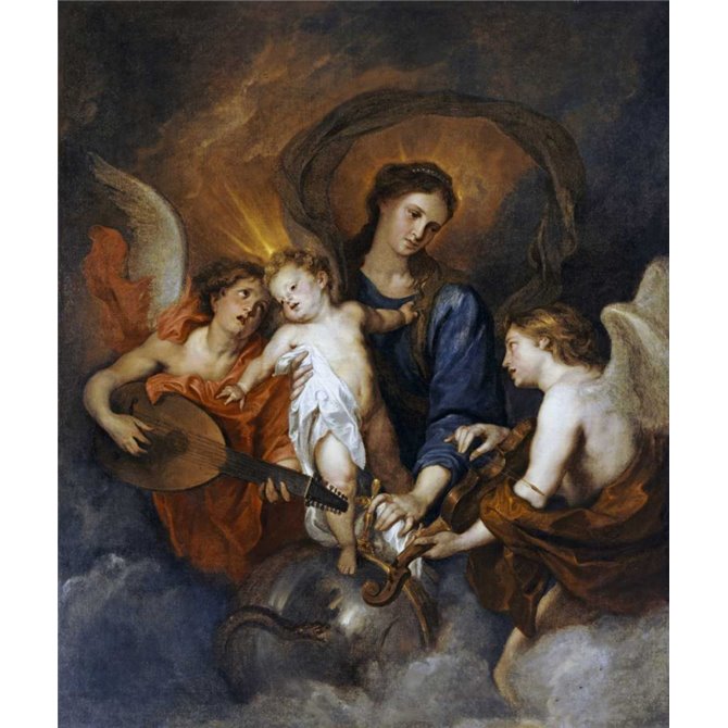 The Madonna and Child With Two Musical Angels - Cuadrostock