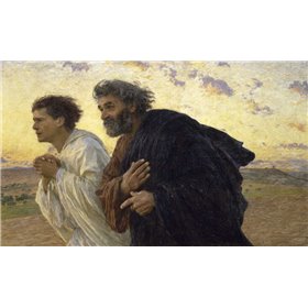 Disciples Peter and John Rushing To The Sepulcherthe Morning of The Resurrection