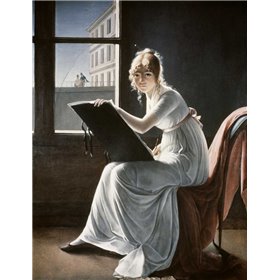 Young Woman Drawing 1801 - Cuadrostock