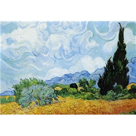 Wheat Field with Cypresses