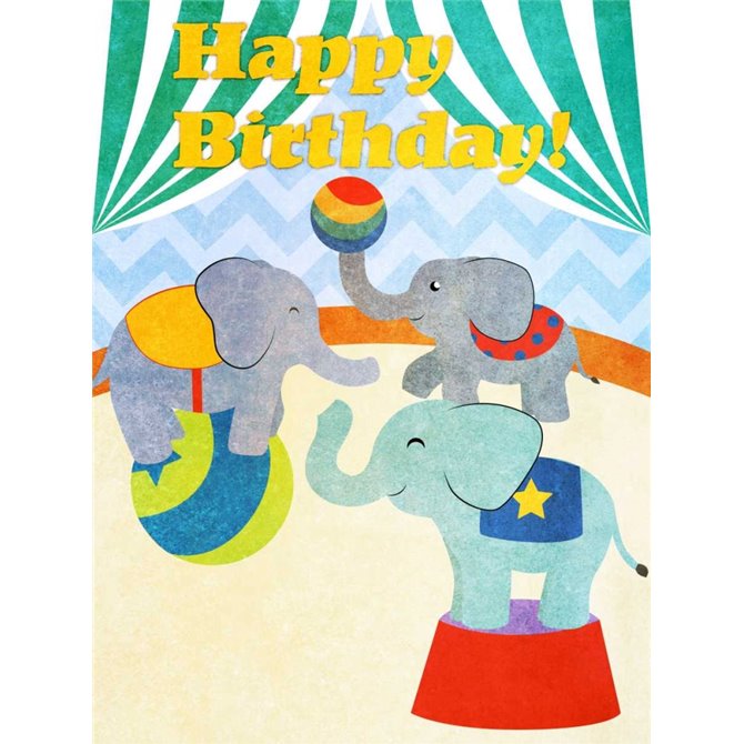 Elephants and Seals Birthday I - Cuadrostock