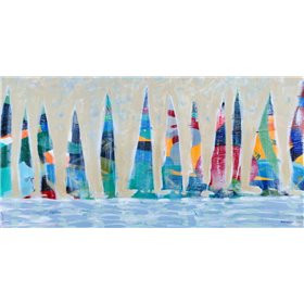 Dozen Colorful Boats Panel